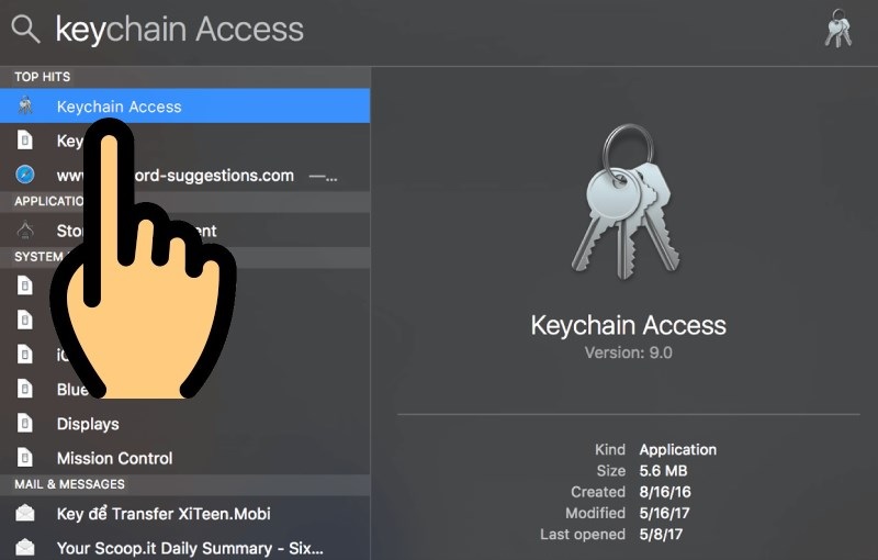 Xem mật khẩu wifi qua Macbook