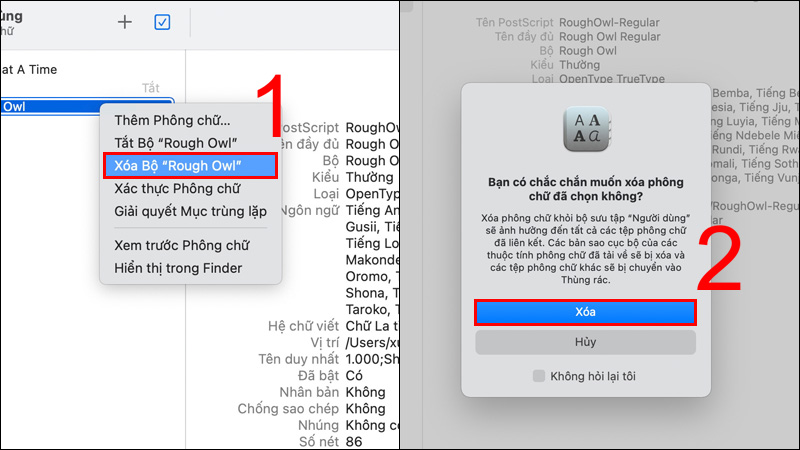 Cách gỡ cài đặt và xóa font chữ trên MacBook: