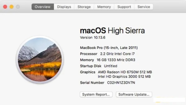 Kiểm tra phiên bản Mac OS cho máy Macbook Air