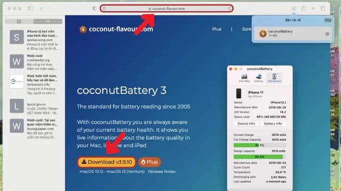 Kiểm tra qua ứng dụng thứ 3 - CoconutBattery