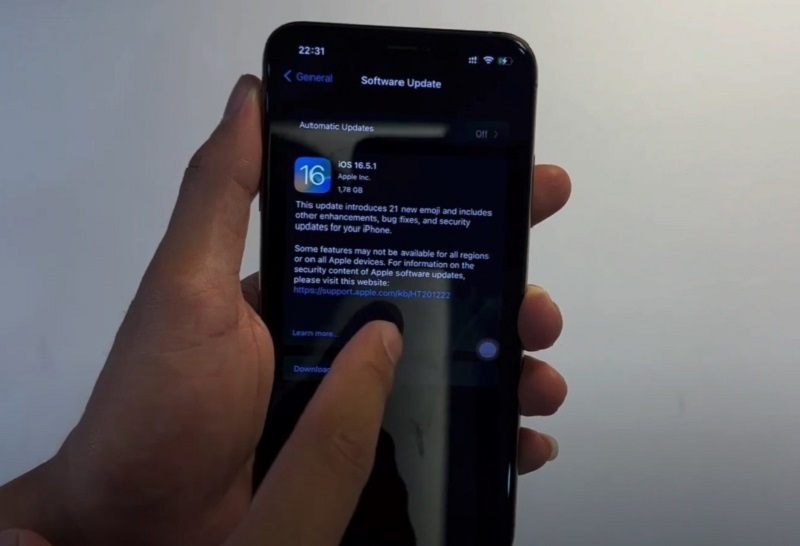 Khắc phục màn hình trắng xóa điện thoại bằng cách cập nhật phiên bản IOS mới nhất