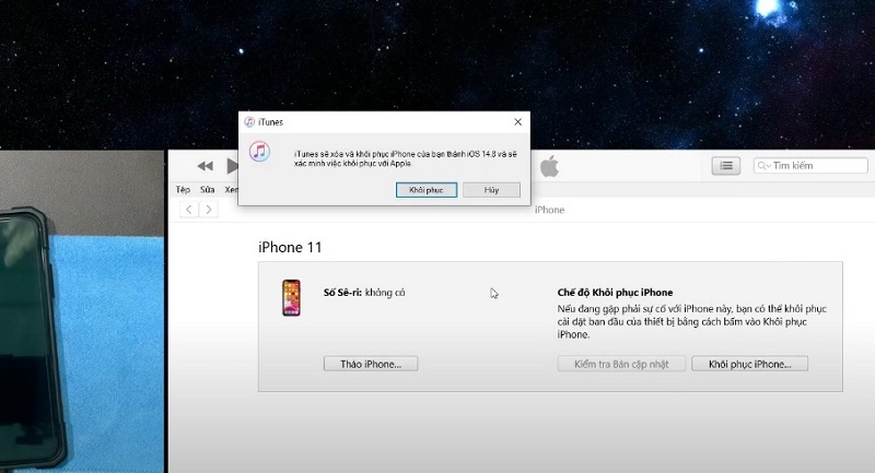 Khắc phục màn hình iPhone bị sọc xanh bằng cách khôi phục qua iTunes
