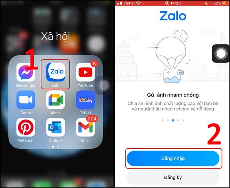 Cách lấy lại Zalo trên điện thoại bằng cách sử dụng số điện thoại đăng ký Zalo
