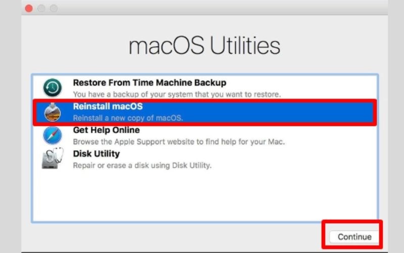 Khắc phục màn hình Macbook bị ám xanh bằng cách bằng cài đặt hệ điều hành MacOS