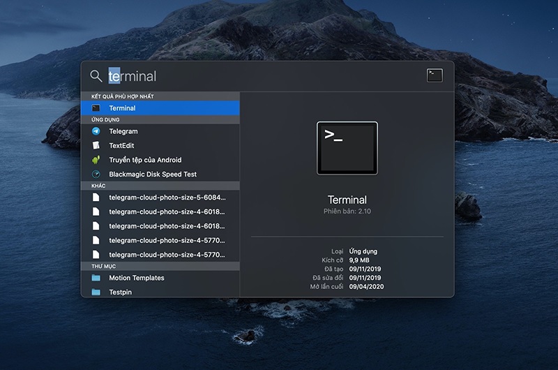 Sử dụng Terminal khởi động lại Macbook