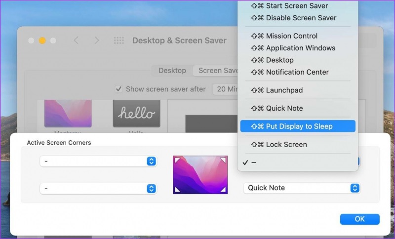 Tắt màn hình Macbook bằng Hot Corners