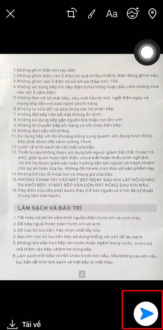 Cách chụp scan trên Zalo bằng điện thoại