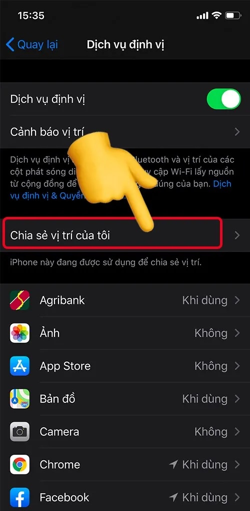 Sử dụng tính năng Quyền riêng tư định vị iPhone của chồng