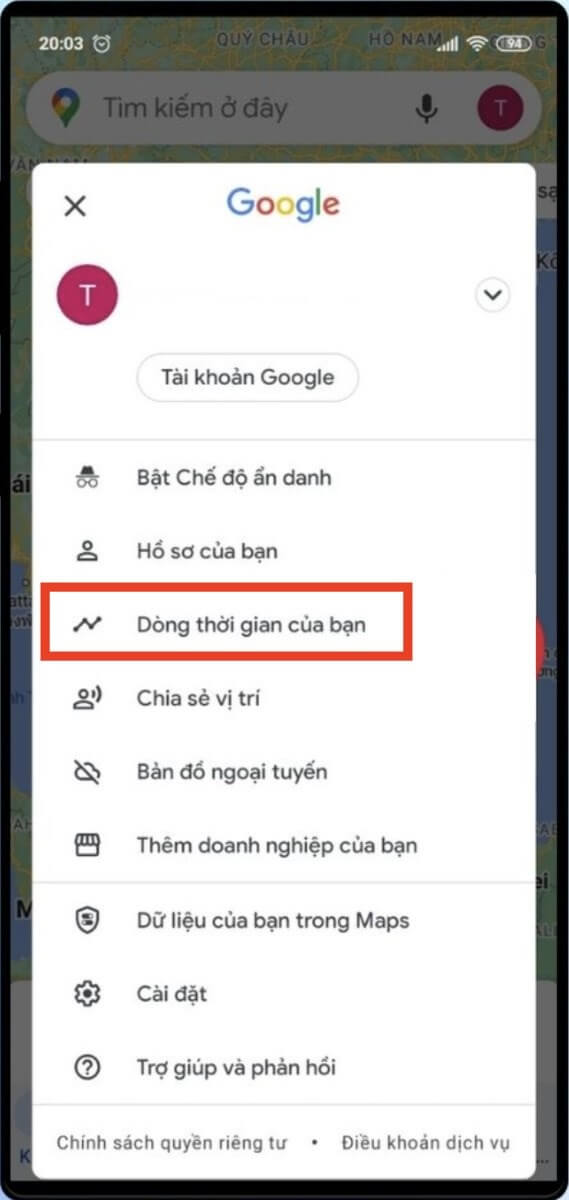 Cách theo dõi điện thoại qua Google Map bằng tính năng dòng thời gian