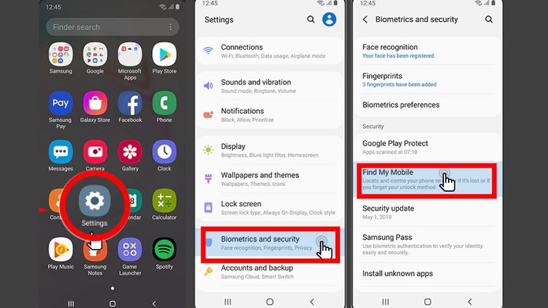 cách cài định vị giữa 2 điện thoại Samsung