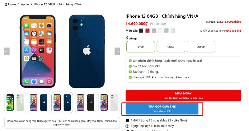 Hướng dẫn mua iPhone 12 trả góp trả trước tại Tuấn Apple