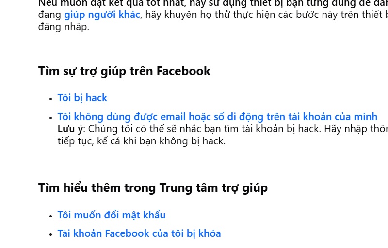Cách lấy lại Facebook không cần mã xác nhận nhanh chóng