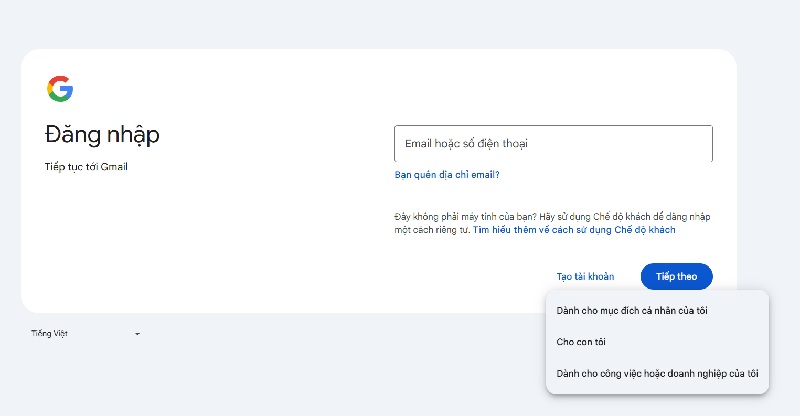 Đăng kí, tạo nhiều Gmail từ tài khoản có sẵn