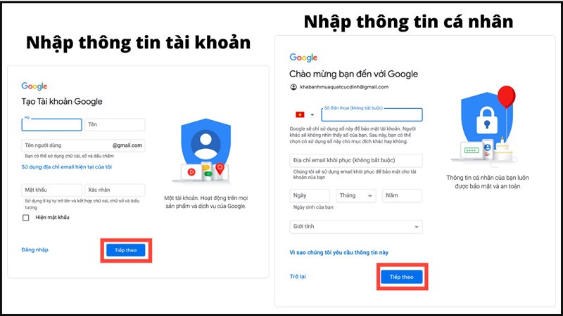 Đăng kí, tạo nhiều Gmail bằng 1 số điện thoại