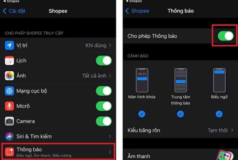 Cách tắt quảng cáo Shopee trên điện thoại iPhone