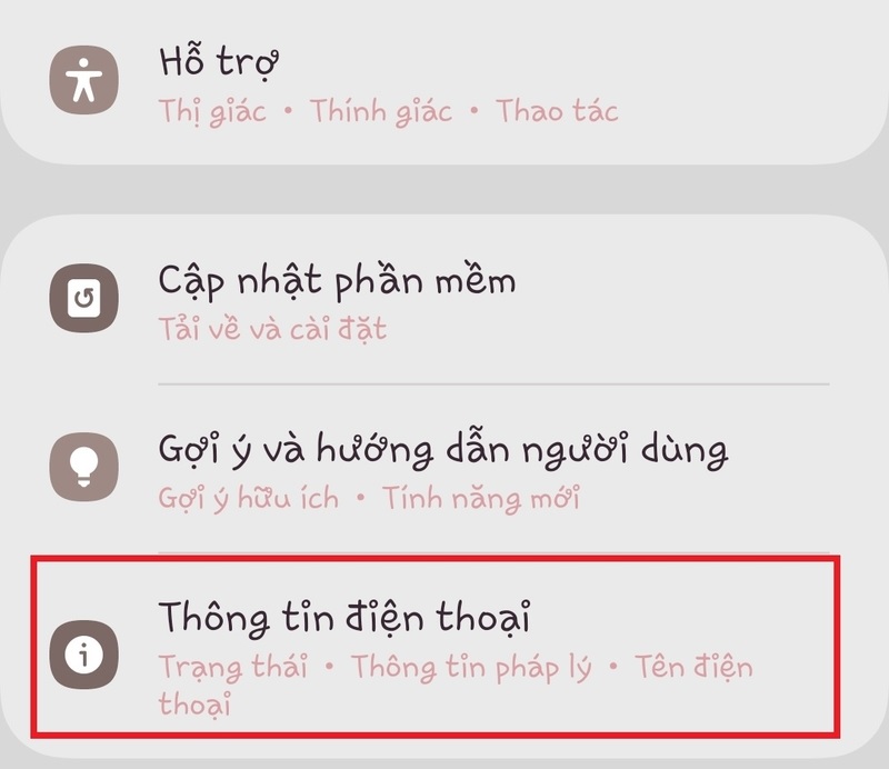 Cách xem tên điện thoại Samsung