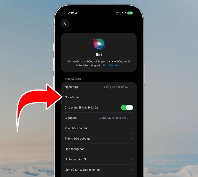 Sử dụng tính năng Siri tắt màn hình iPhone 17 Pro Max