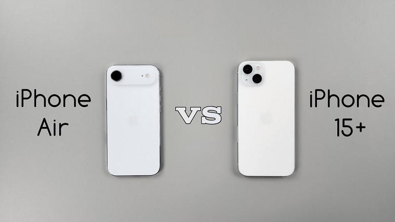 So sánh iPhone Air và iPhone 15 Plus qua bộ nhớ dung lượng