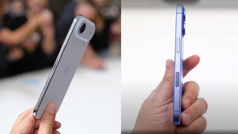 So sánh iPhone Air và iPhone 16 thường qua thiết kế