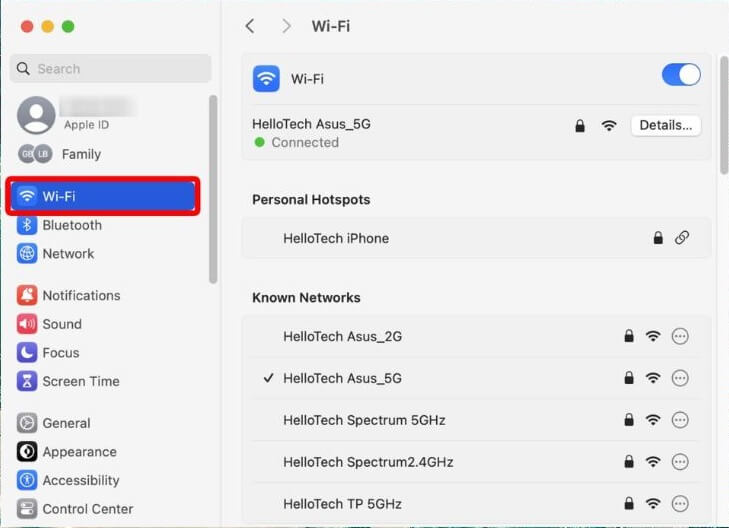 Cách quên WiFi trên MacBook