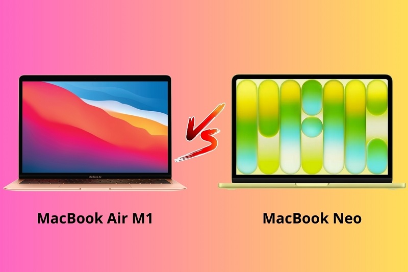 So sánh MacBook Neo và MacBook Air M1 qua màn hình và chất lượng hiển thị