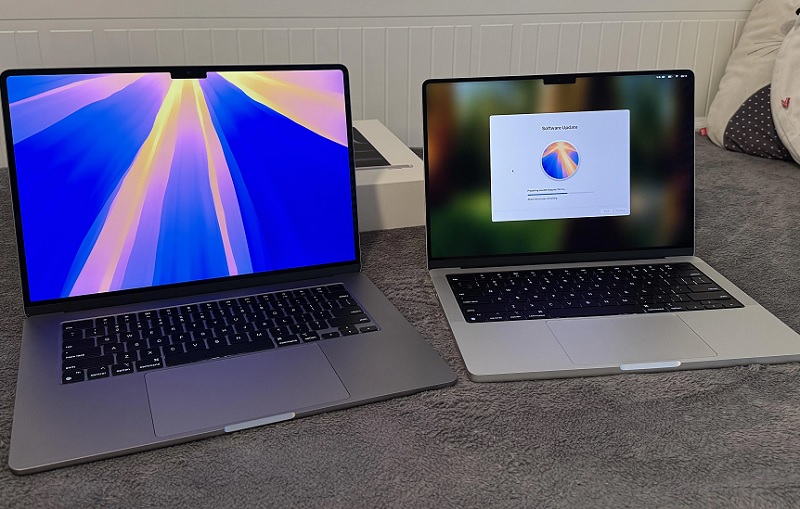 So sánh MacBook Air M2 và MacBook Air M4 qua màn hình