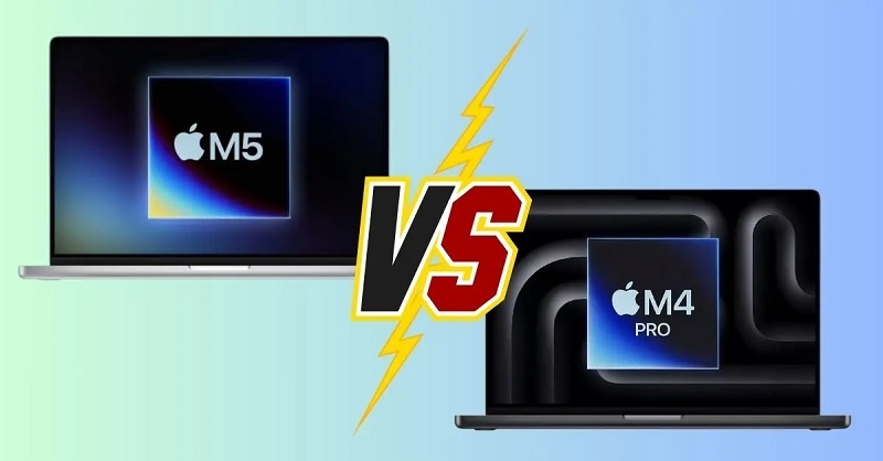 So sánh MacBook Pro M4 và MacBook Pro M5 qua màn hình