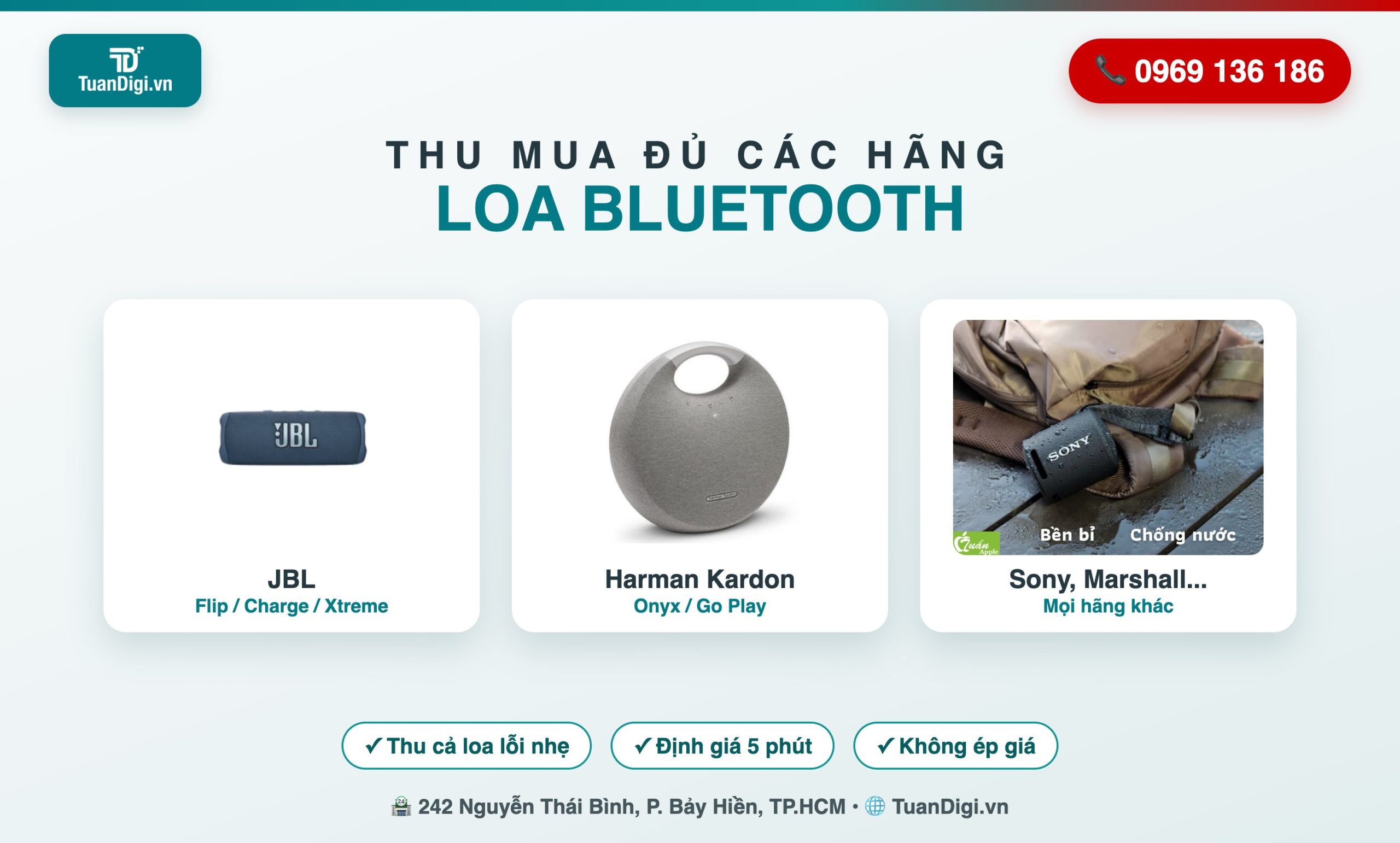 Các hãng loa thu mua - TuanDigi Các hãng loa Bluetooth TuanDigi thu mua: JBL, Harman Kardon, Sony, Marshall