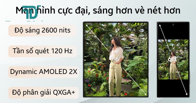 Màn hình Samsung Galaxy Z Fold6 gập 7.6 inch 120Hz - TuanDigi