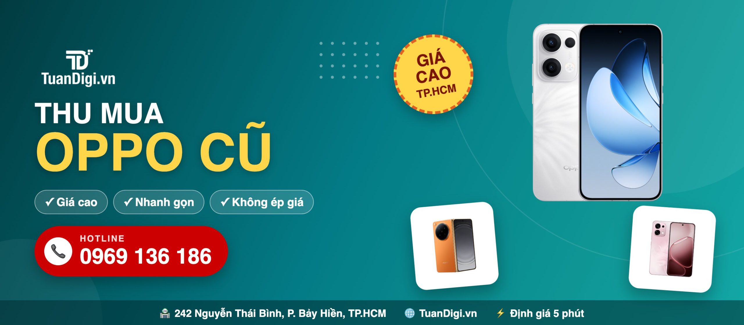Thu mua điện thoại OPPO cũ giá cao tại TP.HCM - TuanDigi hotline 0969 136 186